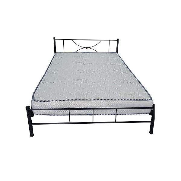 Κρεβάτι μεταλλικό μονό Lindos  με στρώμα 90x200 - Ελληνικής κατασκευής 